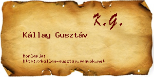 Kállay Gusztáv névjegykártya
