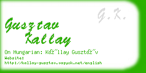 gusztav kallay business card